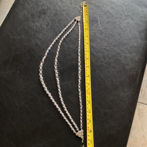 Vintage Graduated Clear 3 Strand Crystal Choker Necklace - Picture 5 of 7
